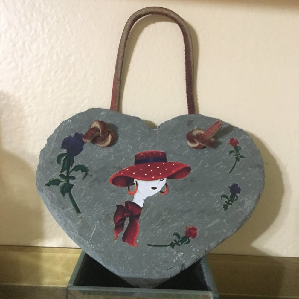 Red Society Stone heart ornament